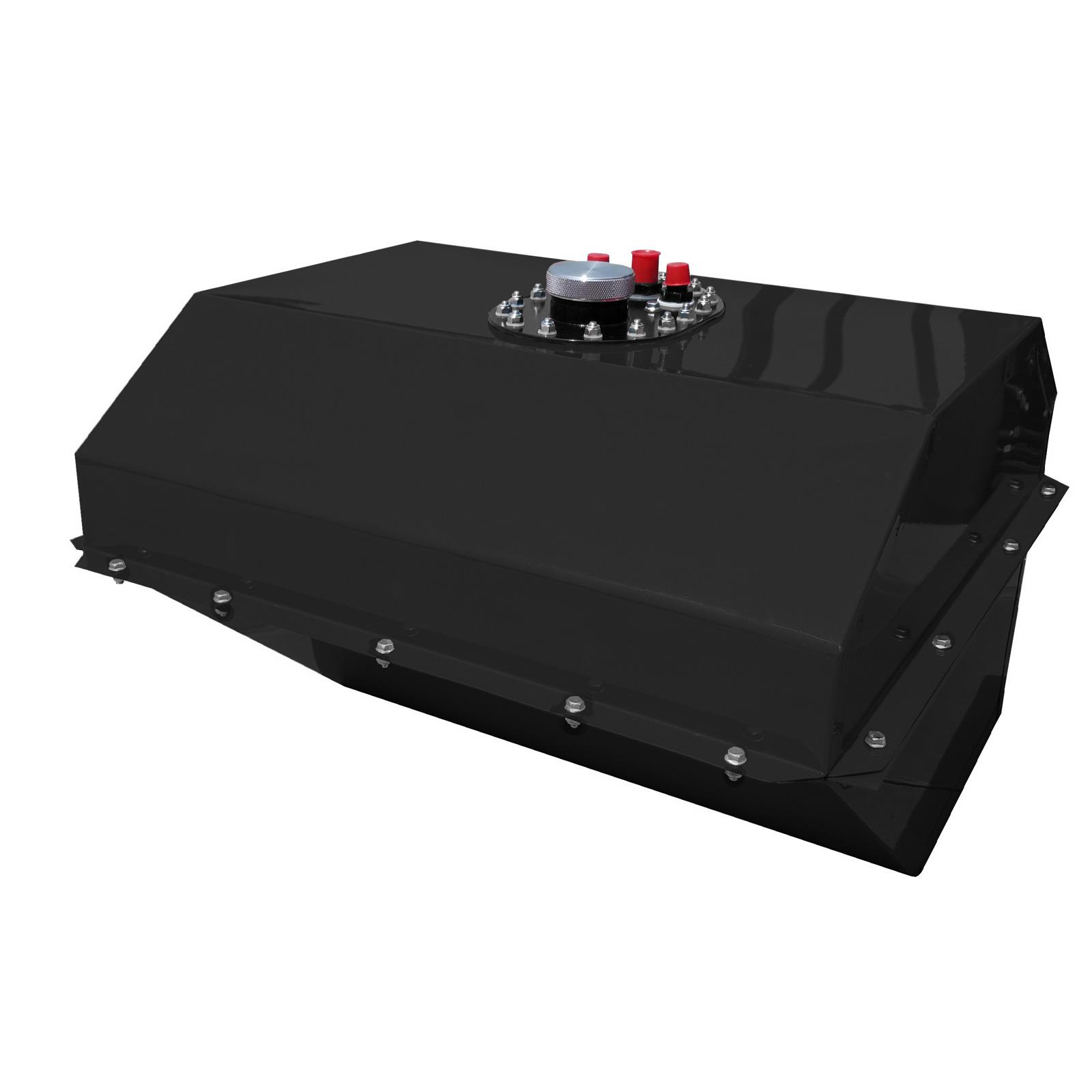 1222HD 22 gal Teardrop 24.5 x 24.5 x 17 in. Tall 10 AN Male Outlet 8 AN Return & Vent Steel Black Powder Coated Fuel Cell
