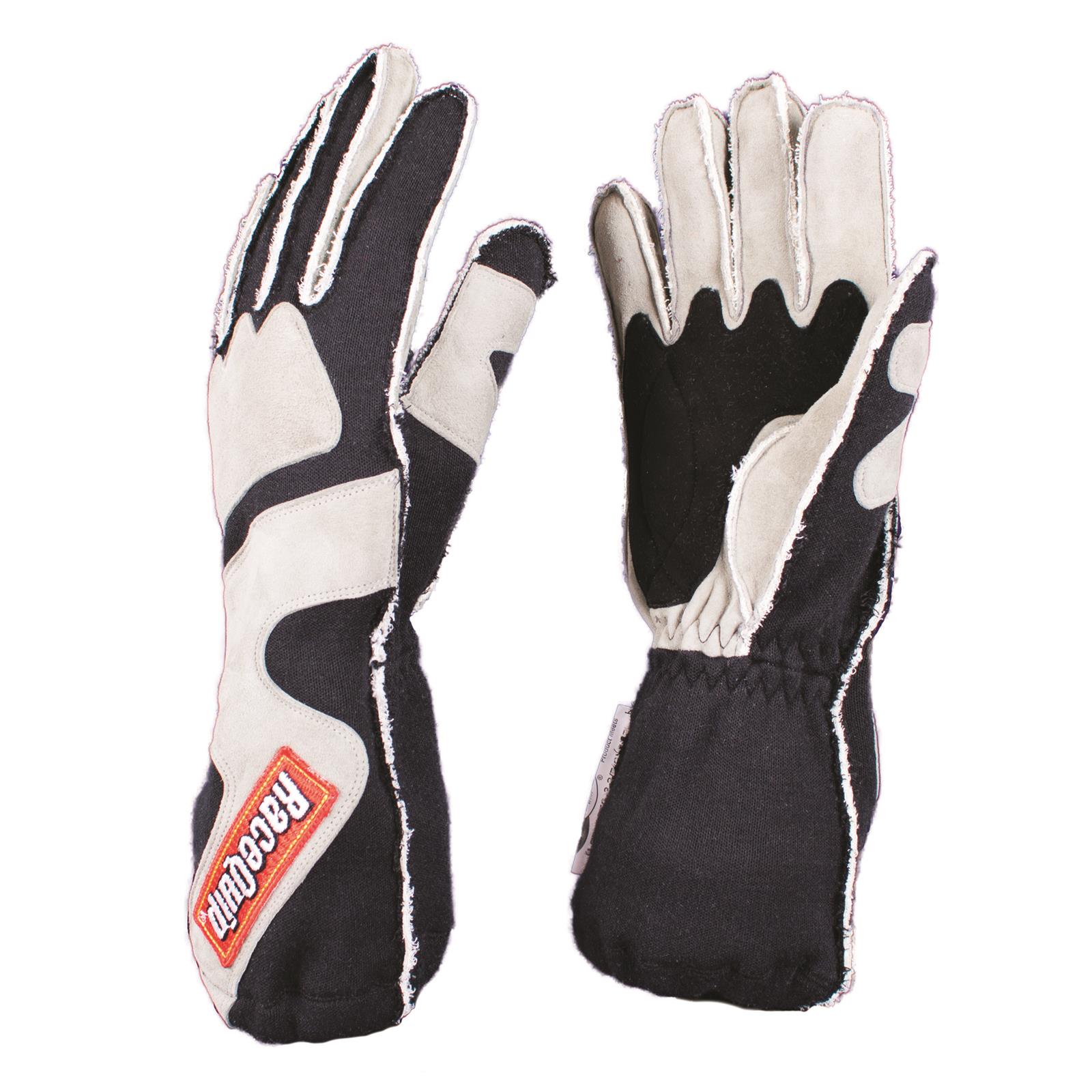 RaceQuip 356603RQP 356 Series Outseam Race Gloves Gray Medium
