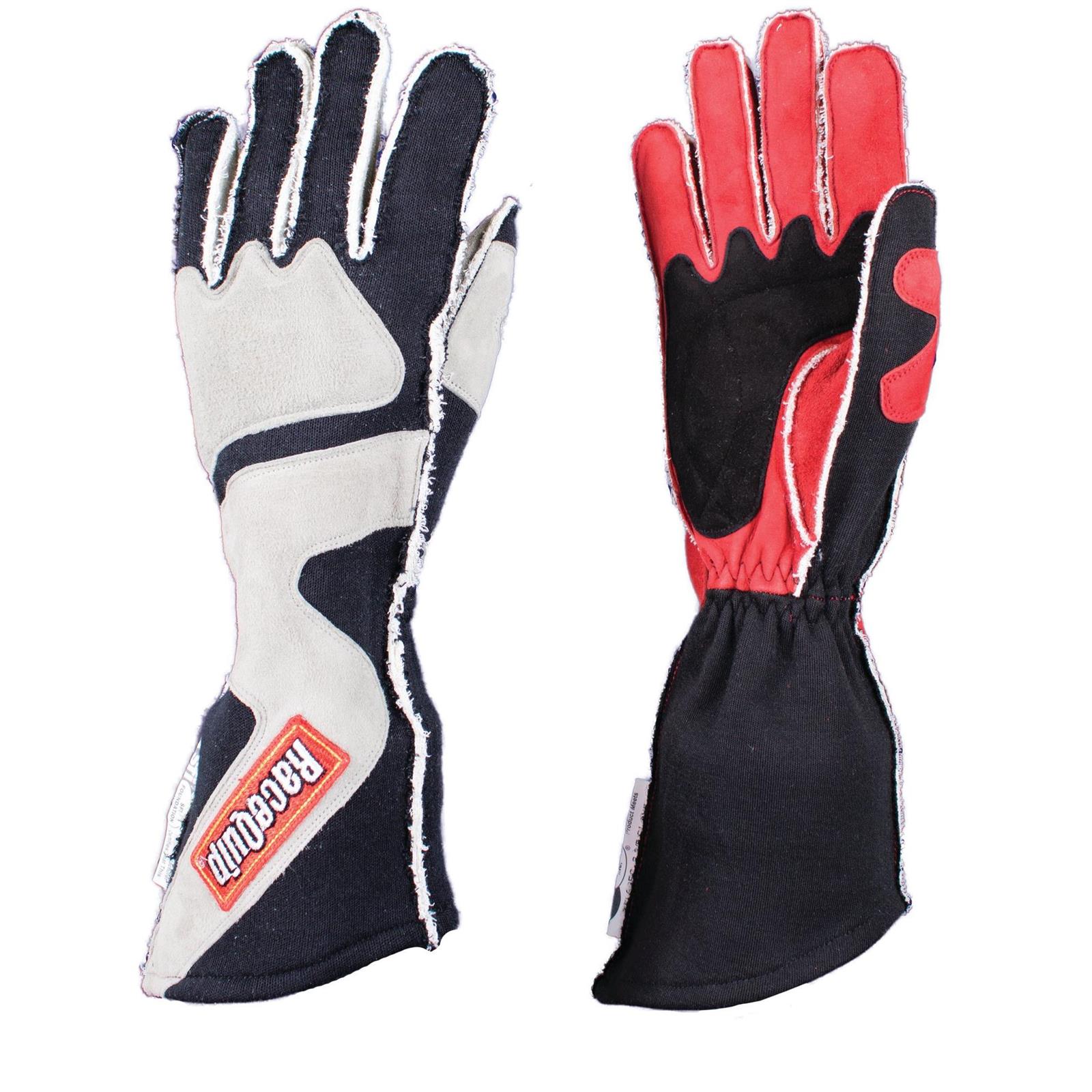 RaceQuip 355003 355 SERIES 2 LAYER NOMEX RACE GLOVES SFI 3.3/ 5 CERTIFIED; BLACK MEDIUM main image 1
