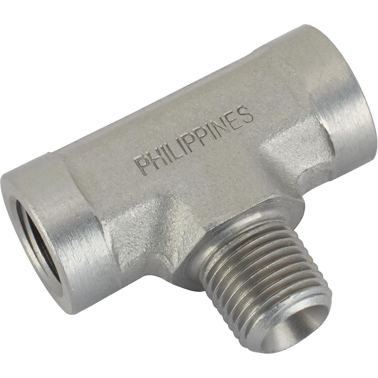 テルページ Steel 1/8 Inch NPT Branch Tee Adapter Fitting