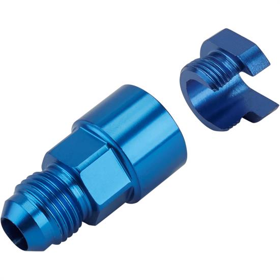 LS1/LT1 EFI Fuel Line Fitting, 6 AN Male to 3/8 Inch Female, Blue
