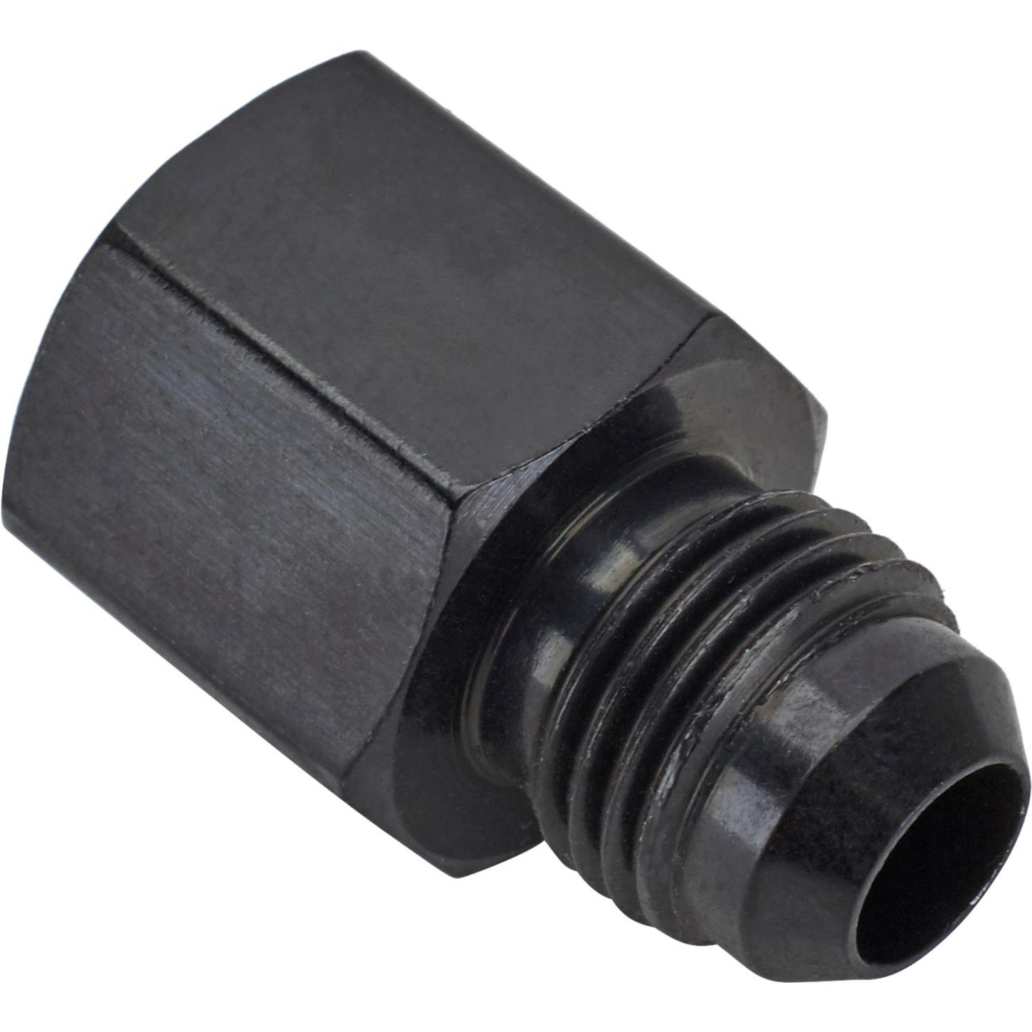 491971-BL -6 AN x 16 mm x 1.5 in. O-Ring Female Adapter Fitting - Black Anodize
