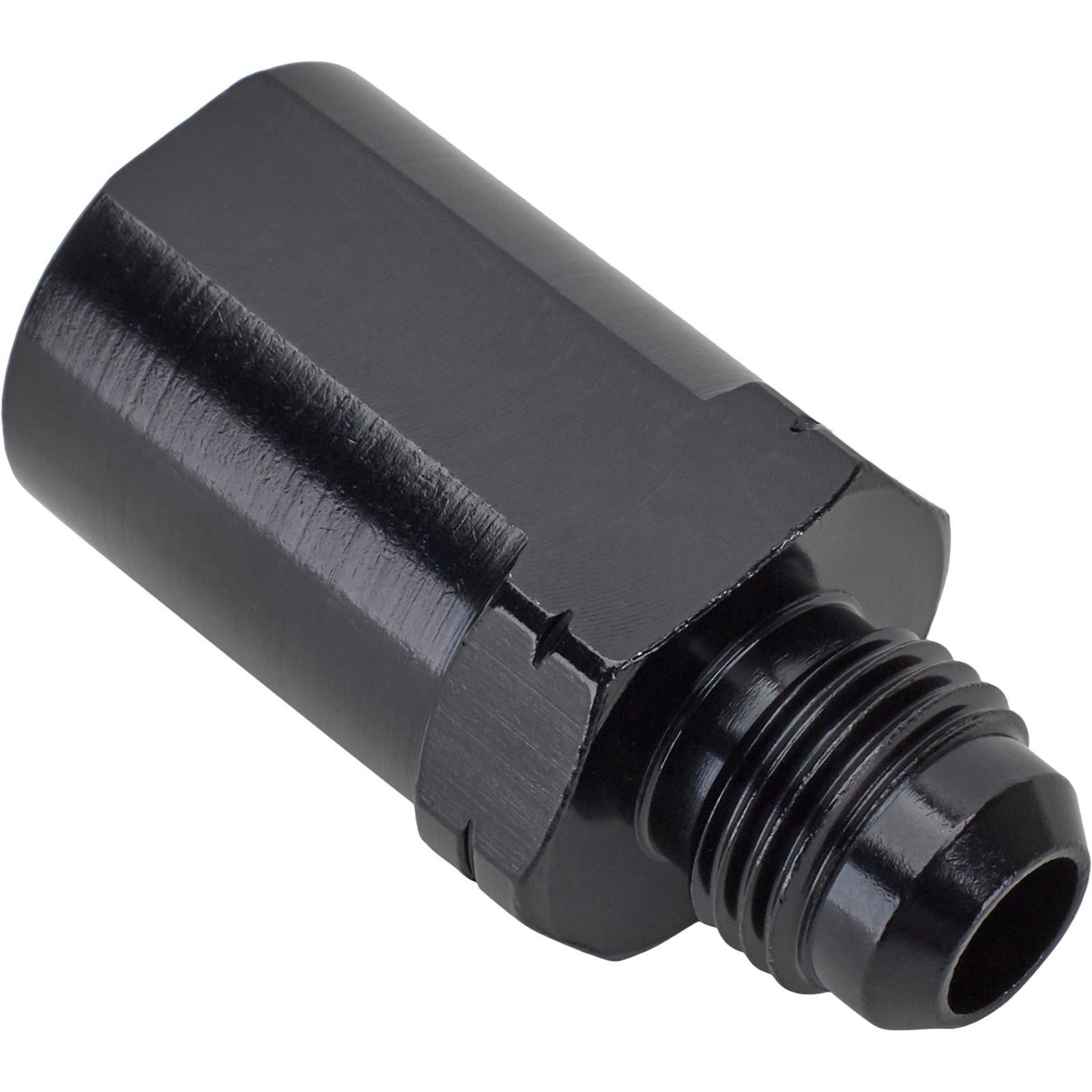 Fragola -3 AN Male To -3 AN Male Straight Coupler Union Fitting - Black Anodized Aluminum - 481503-BL