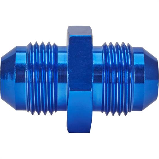 Aluminum Flare Union Adapter Fitting, Blue, 8 AN