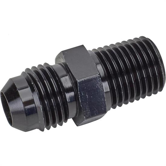 Aluminum AN6 Flare to 3//8 NPT Straight Fuel Hose Adapter Pipe Thread Fitting Black