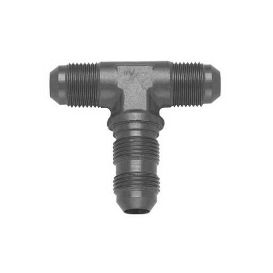 Fragola 483404-BL AN Flare Bulkhead Tee Fitting, -4 AN, Black