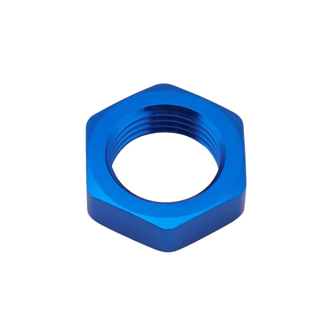 Aluminum Bulkhead Jam Nut, Blue, 8 AN