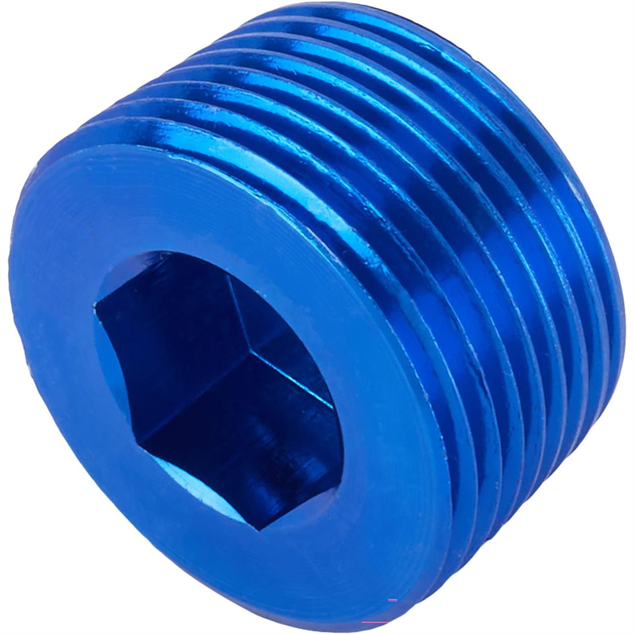 3/8" NPT Pipe Plugs W/ Allan Head 12 Per Pkg Silver Anodized Aluminum