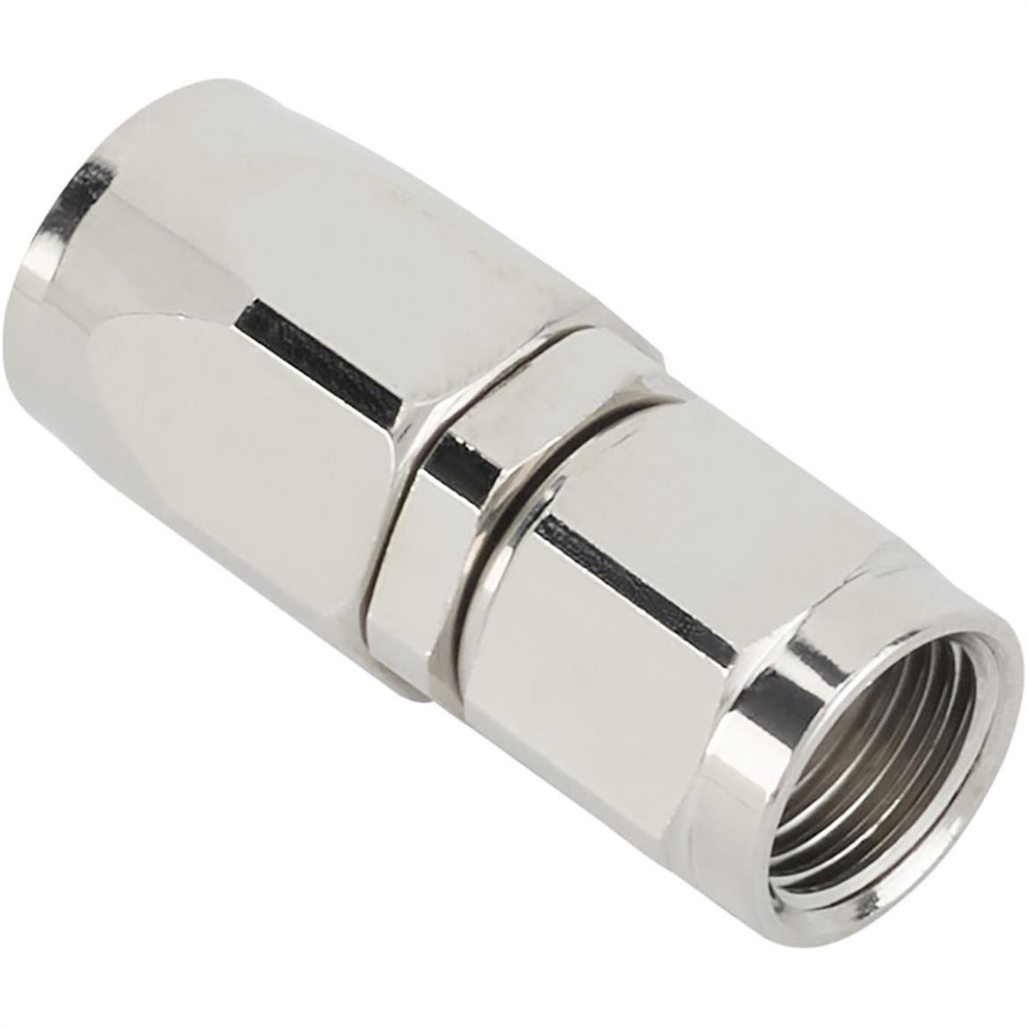 Speedway Full Flow Swivel Hose End Fitting, Straight, Nickel, -6 AN