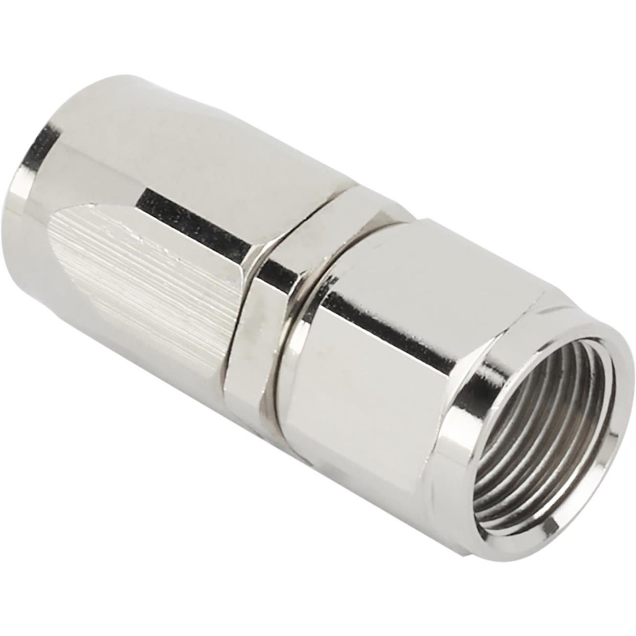 Speedway Full Flow Swivel Hose End Fitting, Straight, Nickel, -8 AN