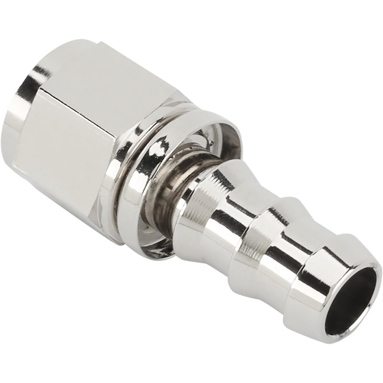 Straight Socketless Push-On Hose End, Nickel, -10 AN
