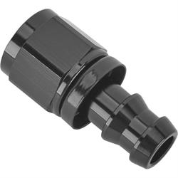 Black Socketless Straight Push-On Hose End, -8 AN