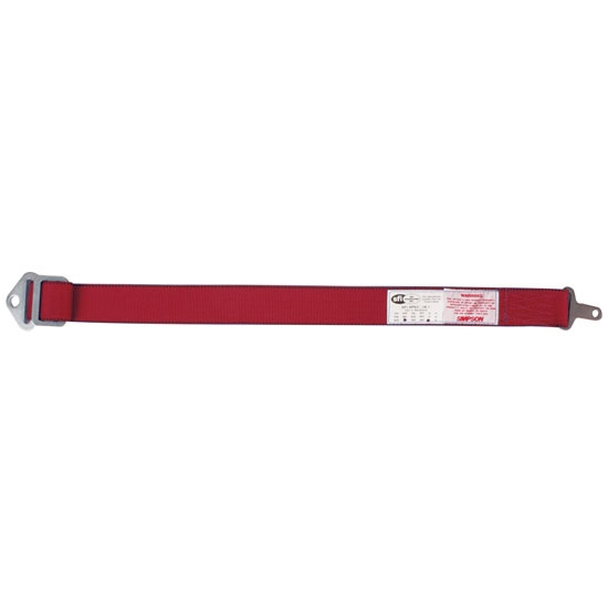 Simpson 34012R Red 27 Inch Single Anti-Sub Racing Seat Belt, Cam Lock