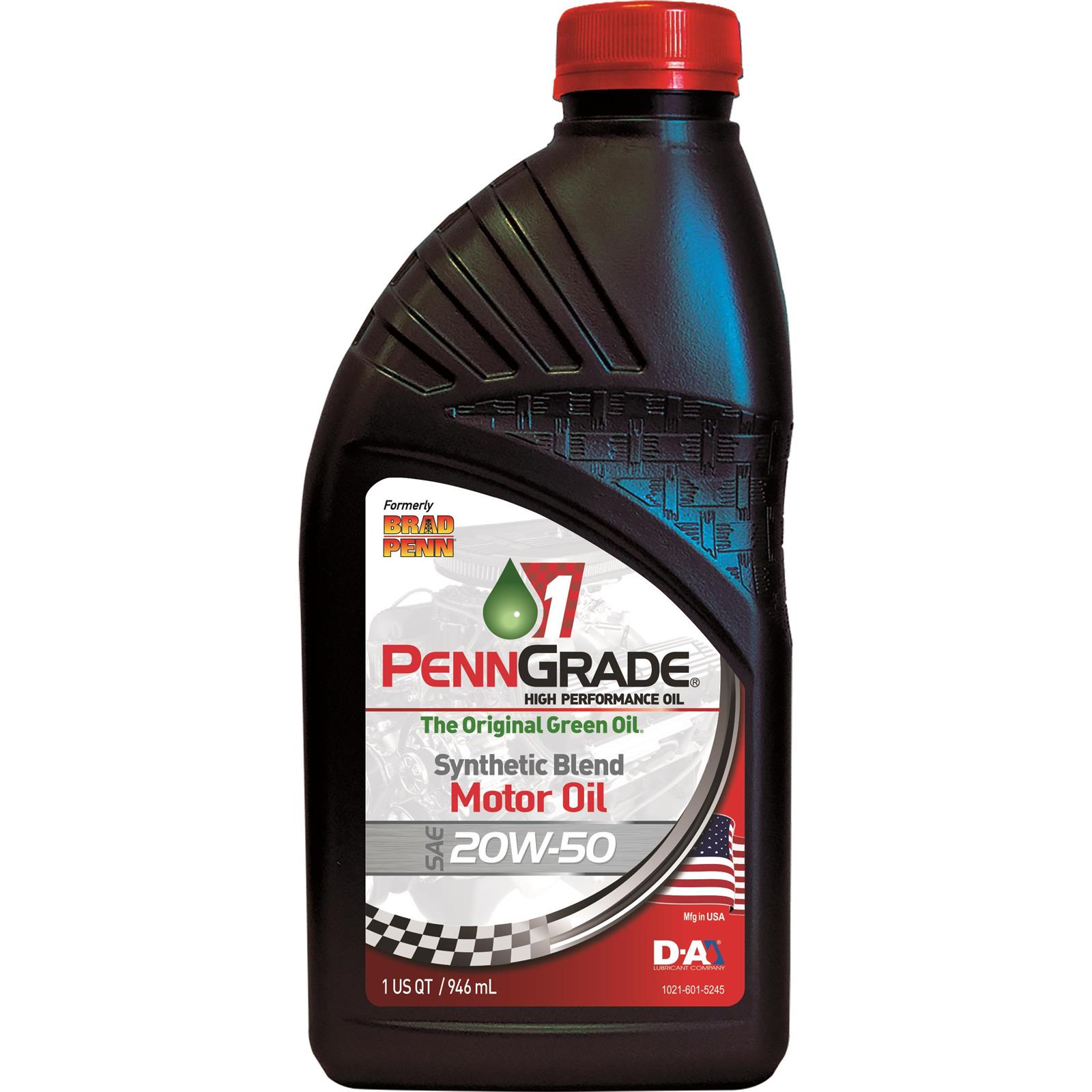 Penn Grade 1 SAE 20W50 Synthetic Blend Performance Engine Oil, 1 Qt.