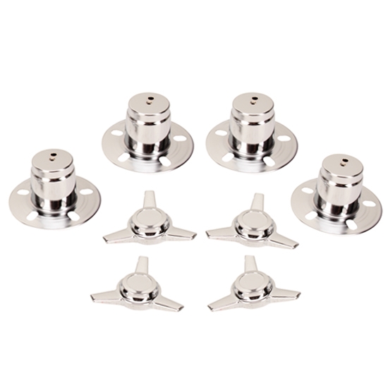 Gorilla Automotive 73515 Chrome 3 Bar Spinners w/Towers, 3.195 In OD