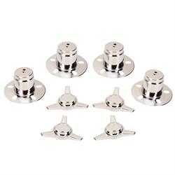 Pack of 4 Gorilla Automotive 73515 Chrome 3 Bar Spinners with Towers