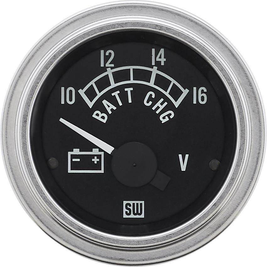 Stewart Warner 82391 Deluxe Voltmeter Gauge, 21/16 Inch