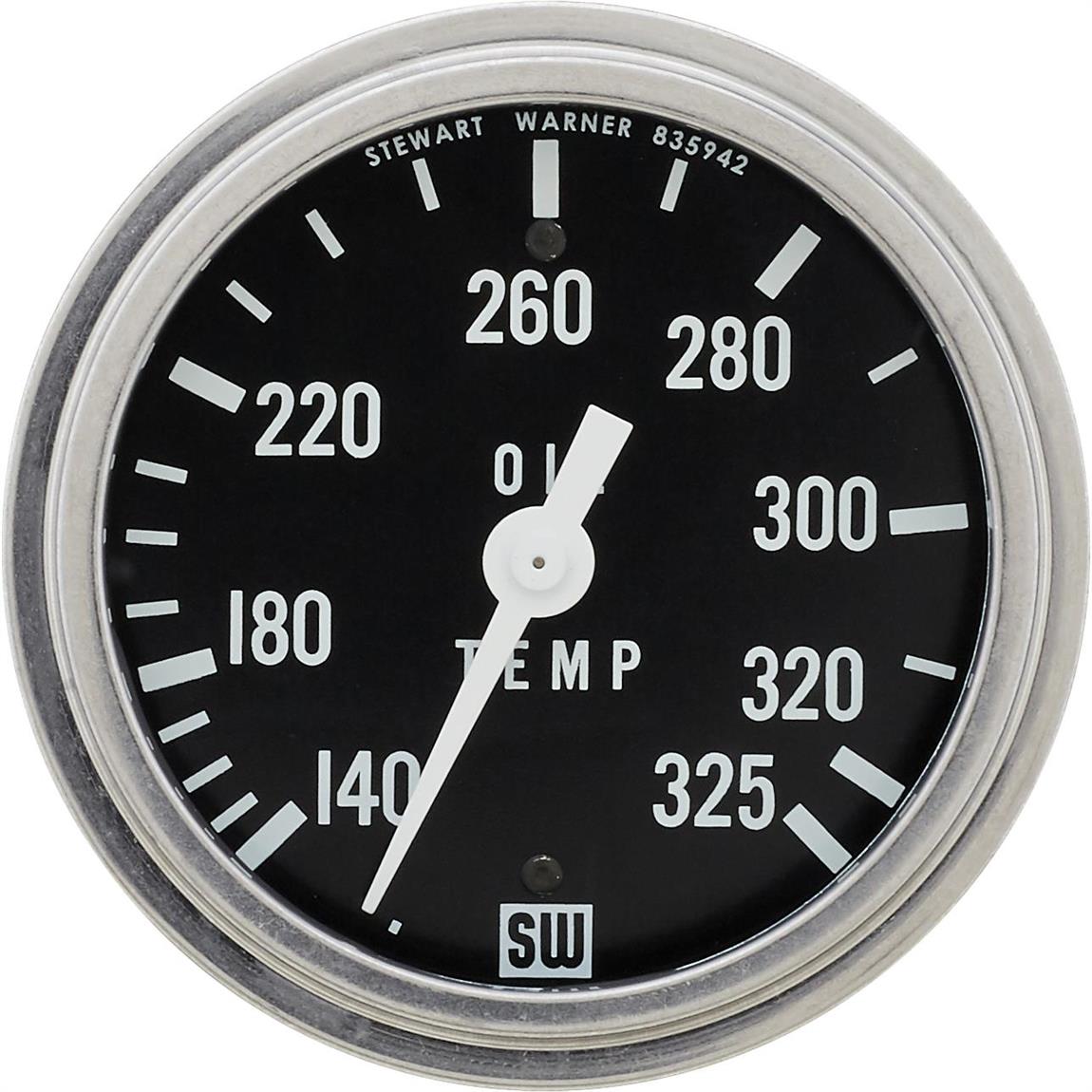 Stewart Warner 82410-72 Dlx 2-5/8 Racing Oil Temperature Gauge, Mech