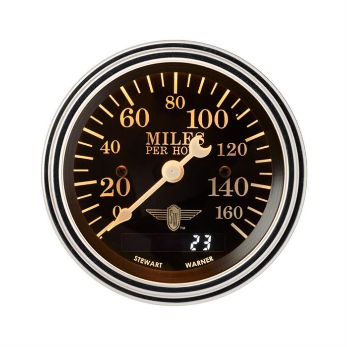 Sw Speedometer Stewart Warner 82662 Wings Electric Speedometer, Black