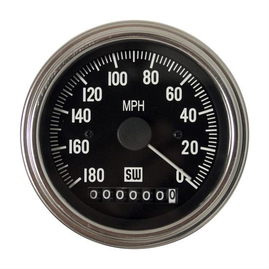 Stewart Warner 82962 Deluxe Series Speedometer, 0180 MPH