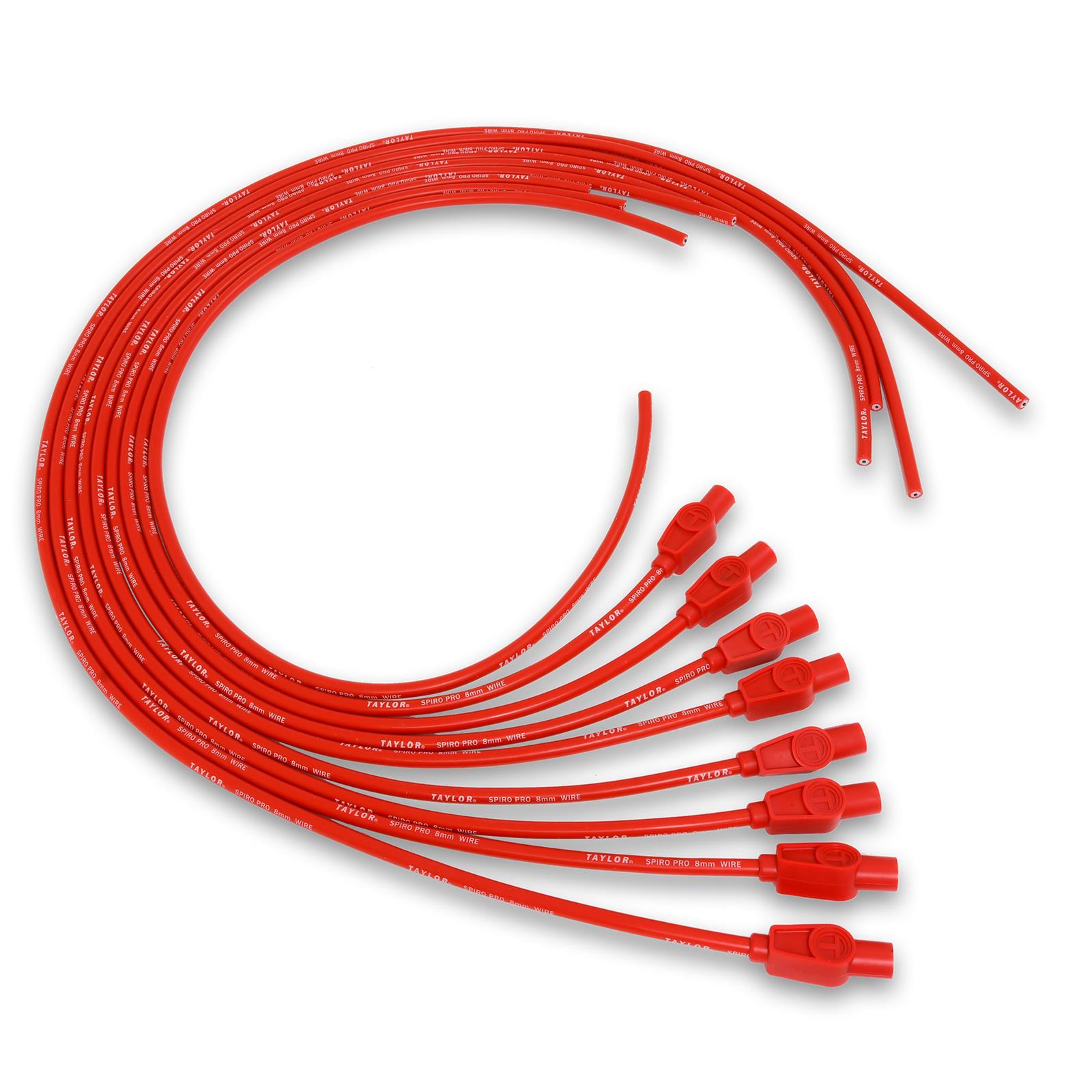 TAY73255 8 mm Spiro-Pro Universal 8 Cylinder 180 deg Boot - Red