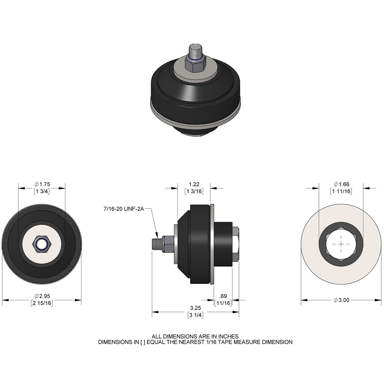 Universal BoltThrough Engine Mount Cushion Kit