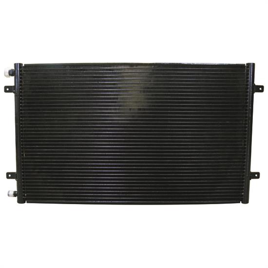 VIN037030-OVR 16 x 28 in. SuperFlow Air Conditioning Condenser Horizontal 6 AN & 8 AN Male O-Ring Fittings - Aluminum