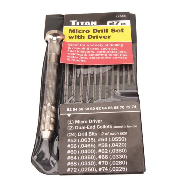 Titan Tools Micro Drill Set with Driver 27-Piece (11003)