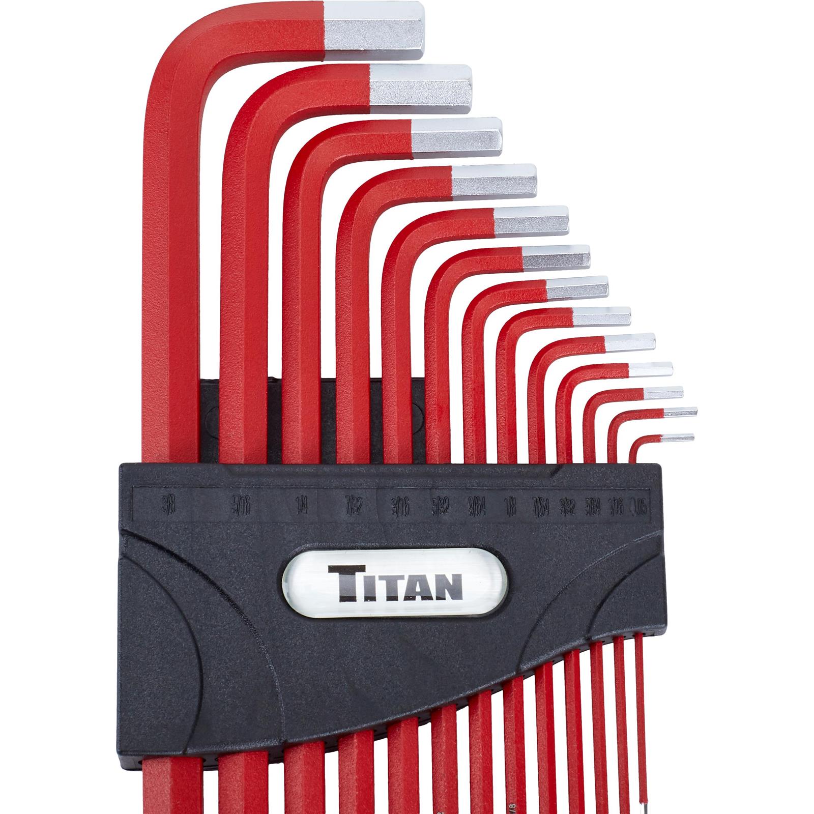 Titan Tools 12713 Long Detent Ball-End Allen Wrench Hex Key Set, SAE