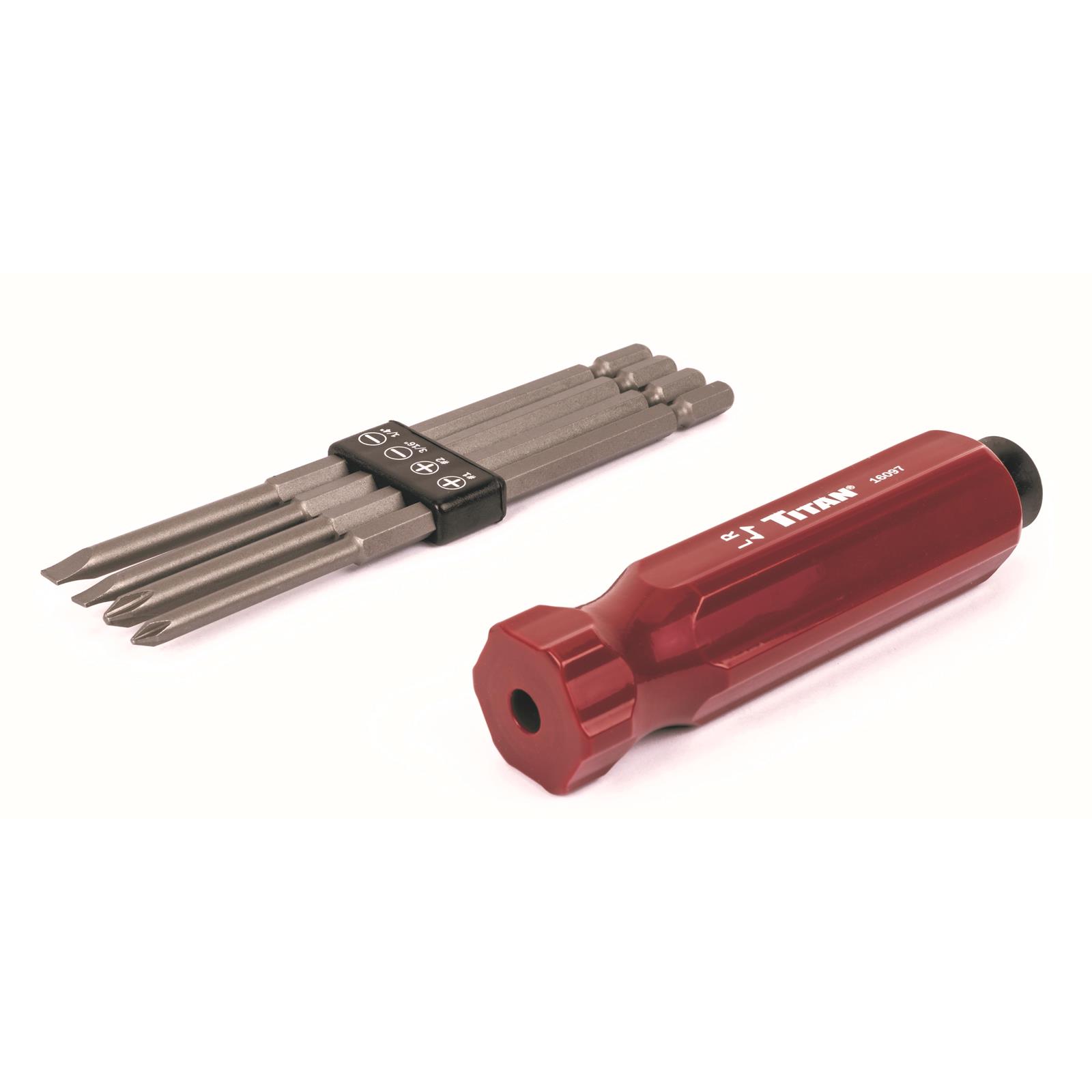 Titan Tools 11332 2 Piece 1/4 In. Nano Ratcheting Bit Driver Set