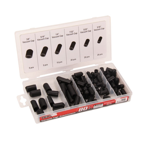 Titan Vacuum Cap Assortment Rubber Set of 80