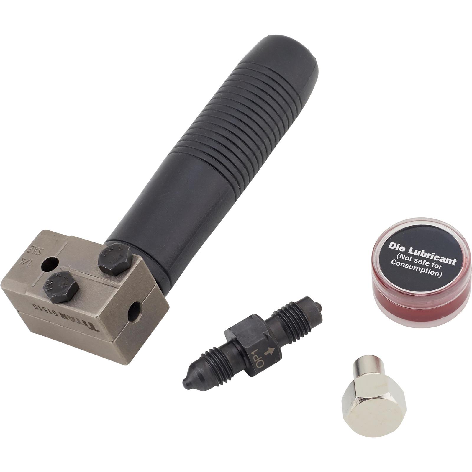 Titan Tools 51515 Double Flaring Brake Line Tool, 45Deg,1/4 Tube