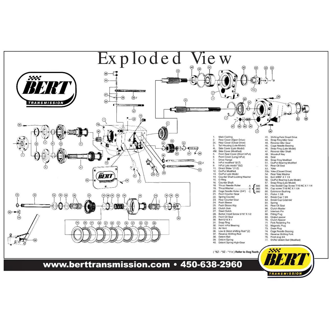 Bert Transmission 7 Steel Drive Flange, Chevy