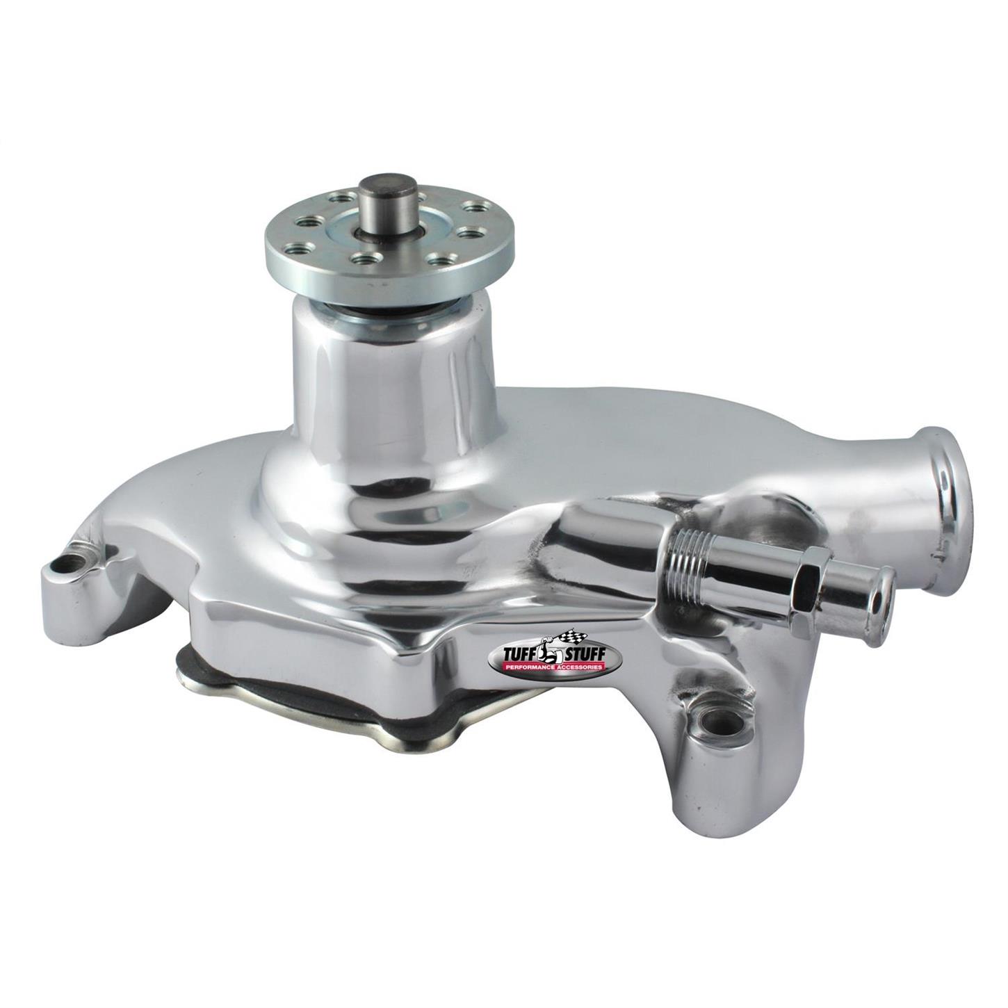 Tuff Stuff 1394NBREV SBC Platinum Short Aluminum Water Pump, Pol