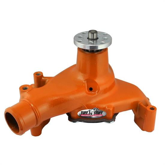 Tuff Stuff 1511NCORANGE SBC Aluminum Long Water Pump, Orange