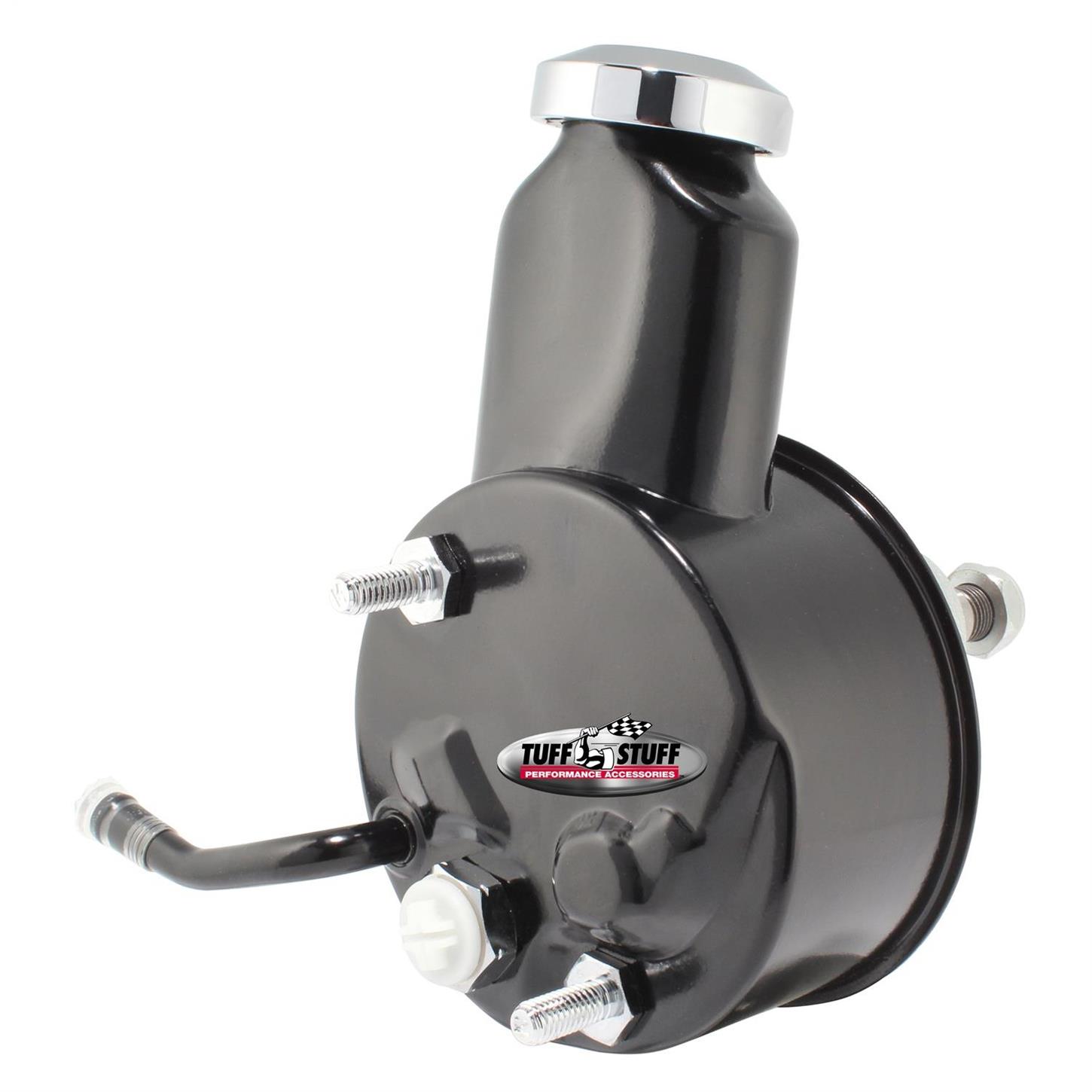 Tuff Stuff 6165B GM Power Steering Pump, Keyed Shaft, Black