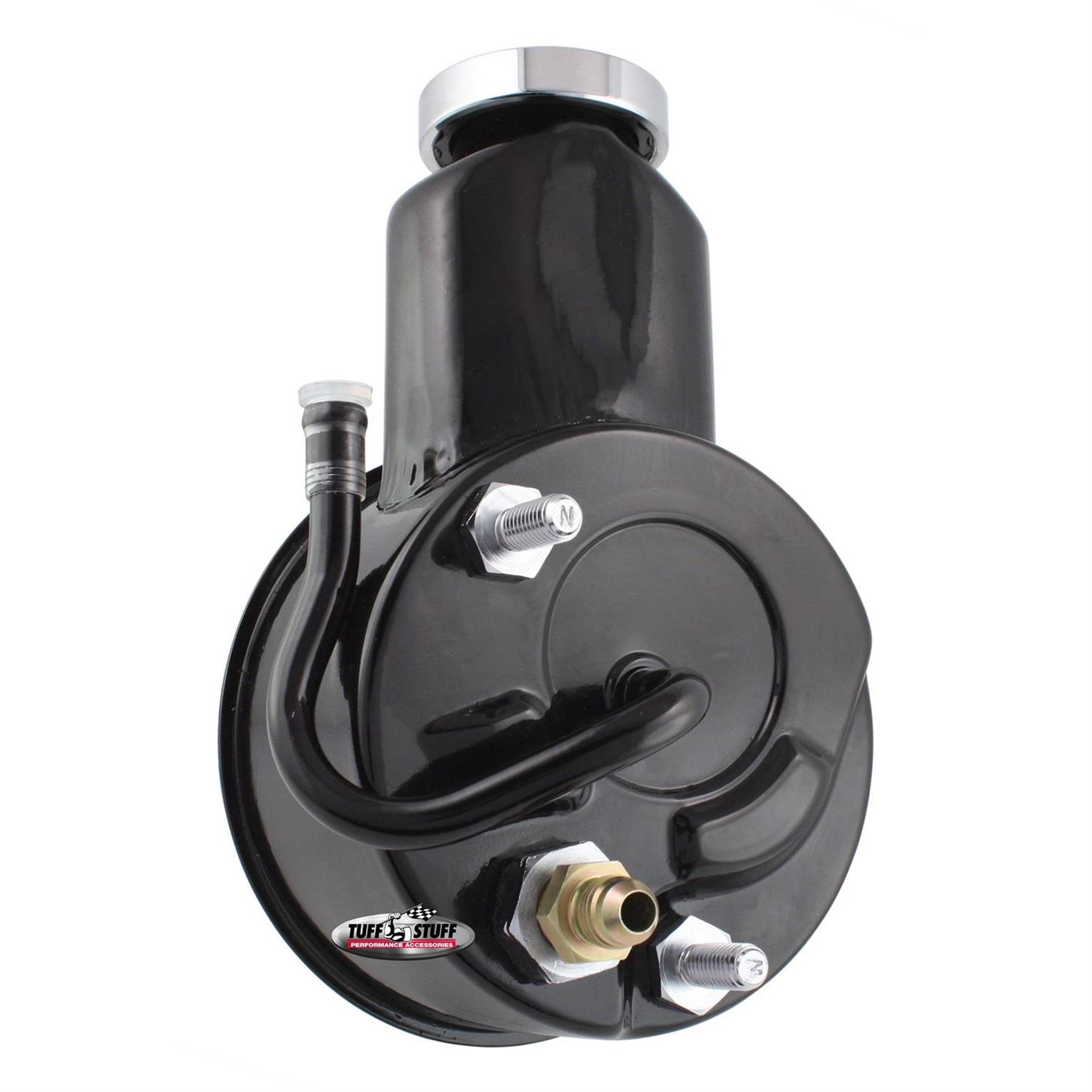 Tuff Stuff 6190B Saginaw Power Steering Pump, Keyed Shaft, Black