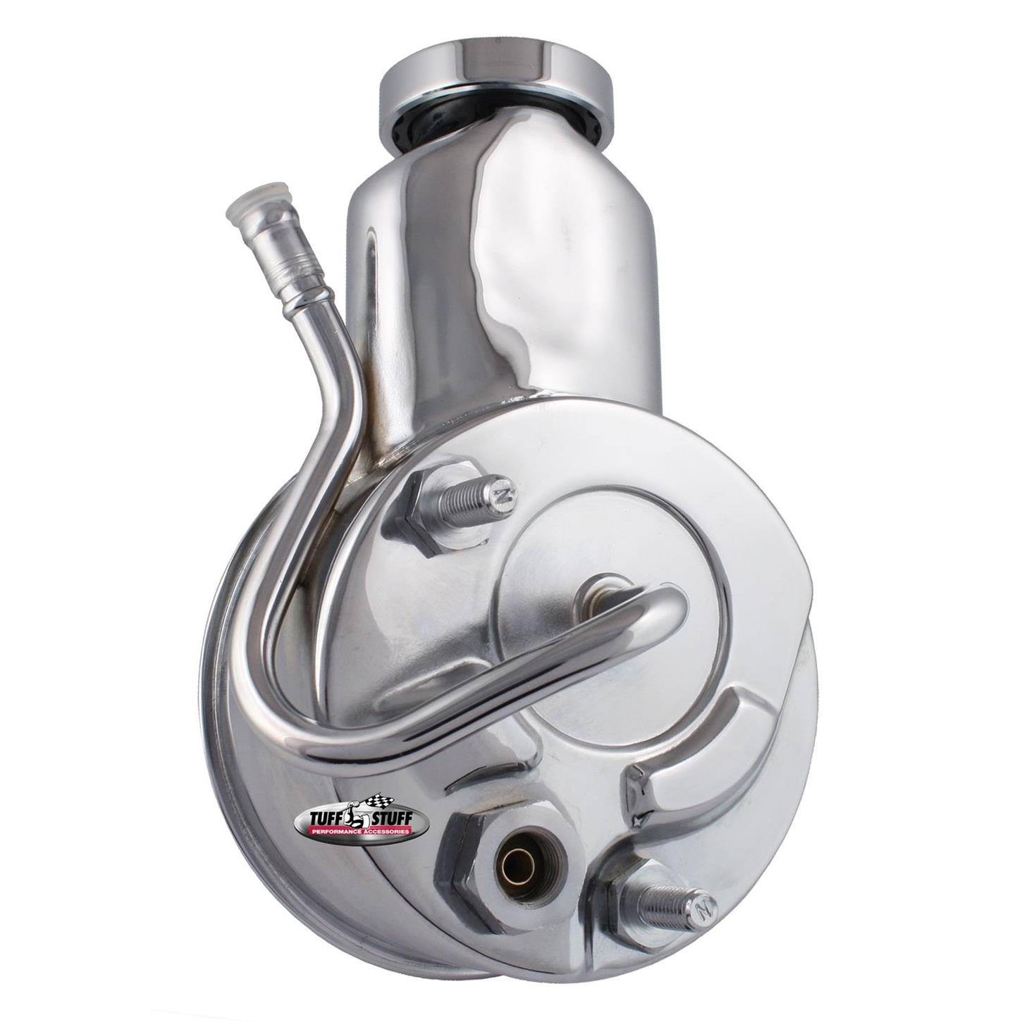 Tuff Stuff 6192A Saginaw Power Steering Pump, Keyed Shaft, Chrome
