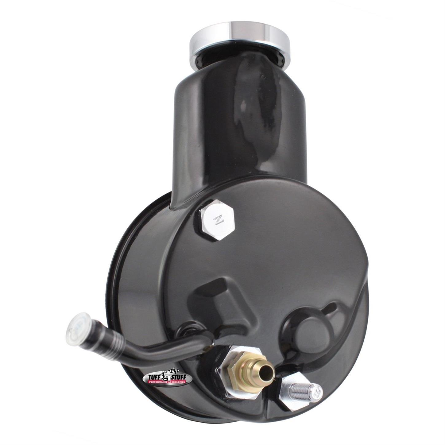 Tuff Stuff 6193B Saginaw Power Steering Pump, Keyed Shaft, Black