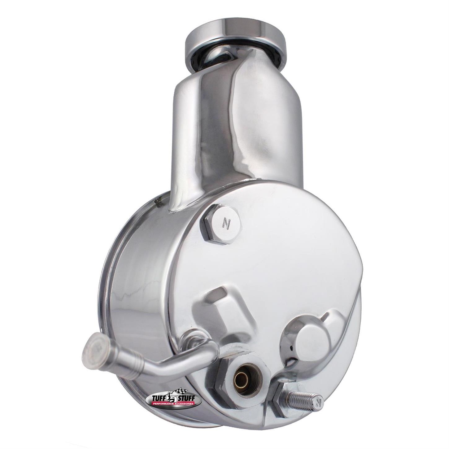 Tuff Stuff 6194A Saginaw Power Steering Pump, Keyed Shaft, Chrome