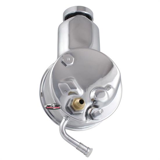 Tuff Stuff 6195A Saginaw Power Steering Pump, Keyed Shaft, Chrome