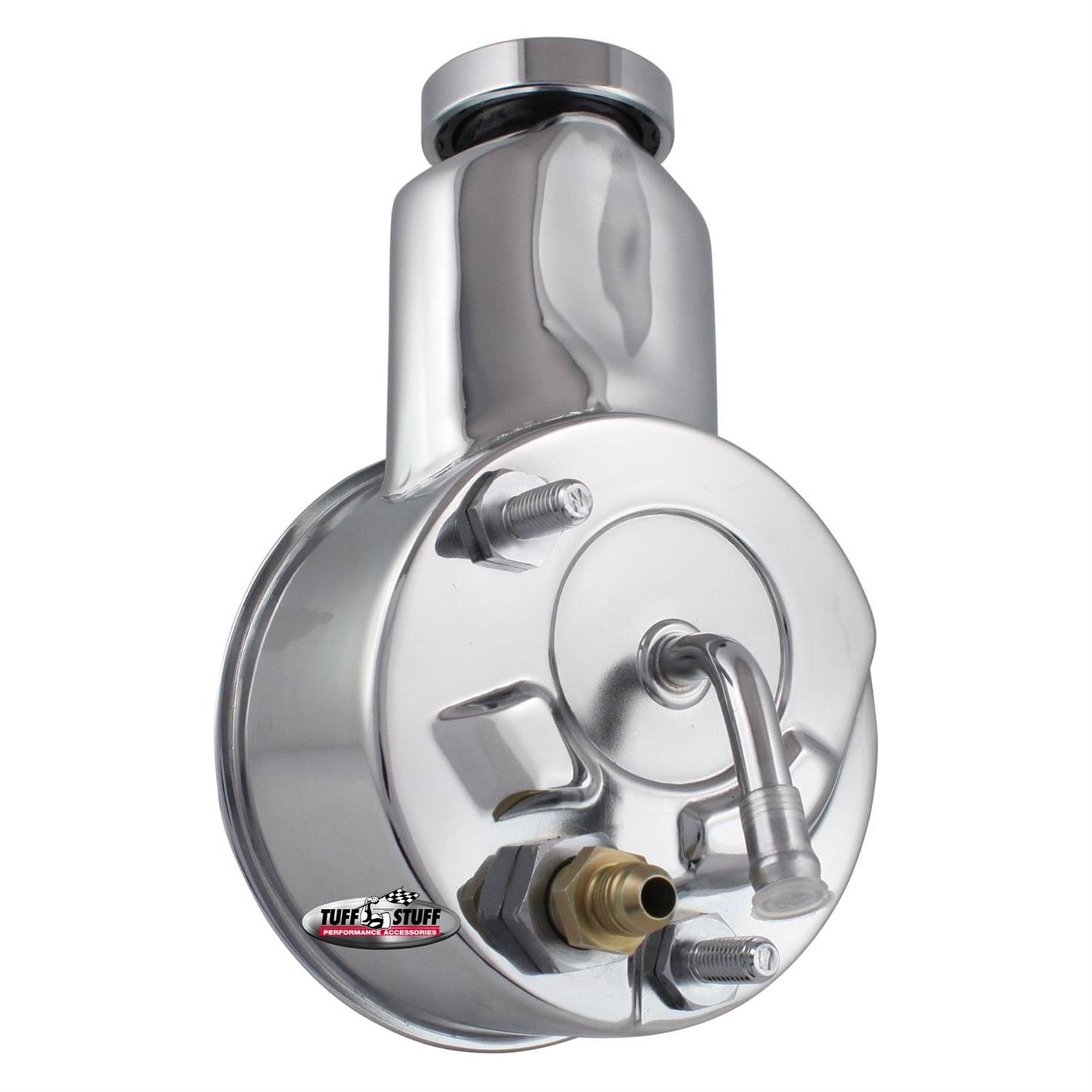 Tuff Stuff 6197A Saginaw Power Steering Pump, Keyed Shaft, Chrome