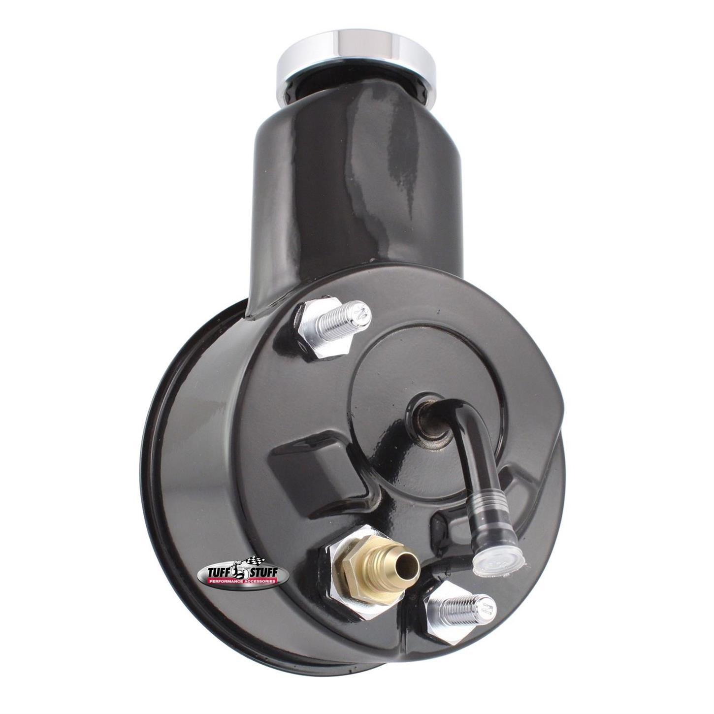 Tuff Stuff 6197B Saginaw Power Steering Pump, Keyed Shaft, Black