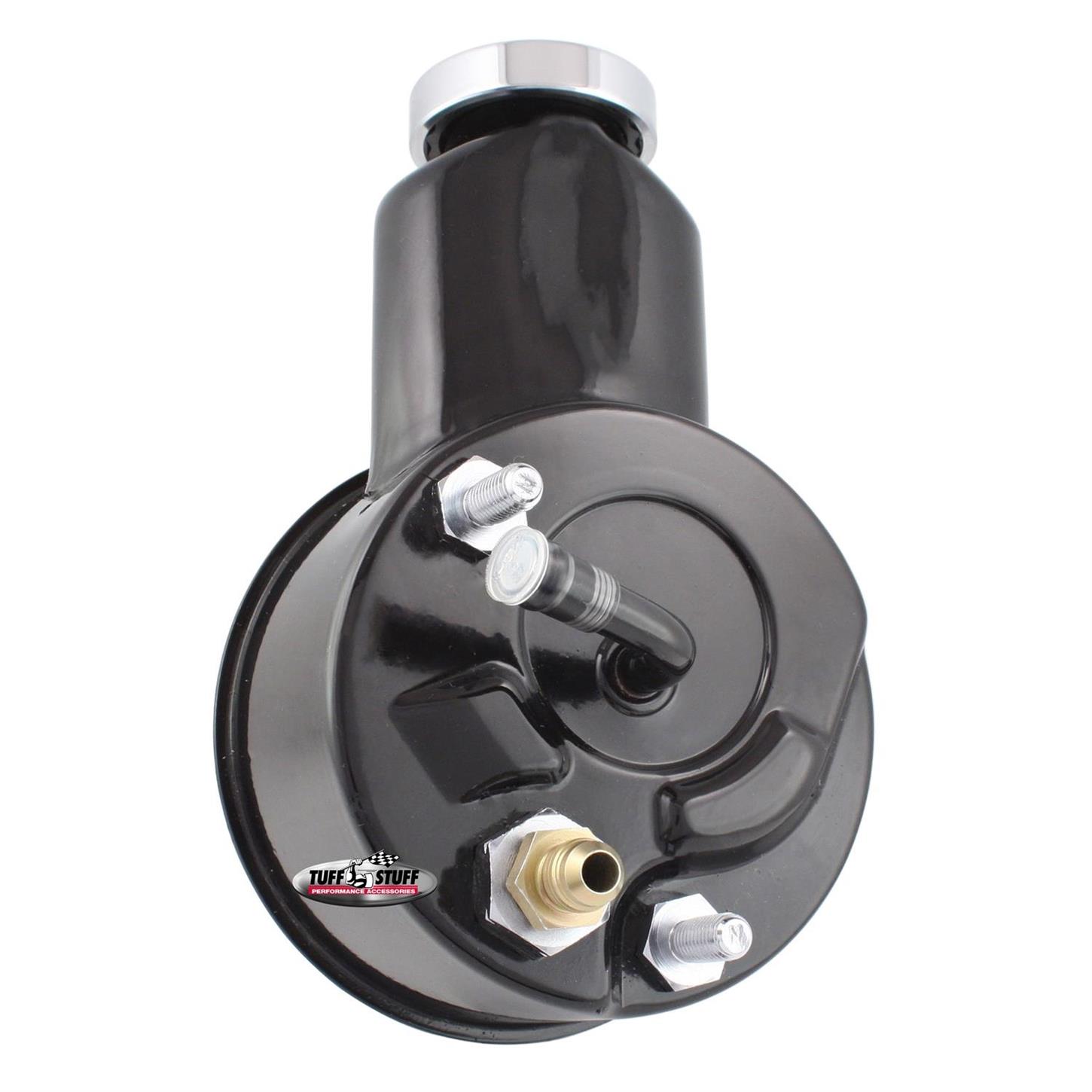 Tuff Stuff 6198B Saginaw Power Steering Pump, Keyed Shaft, Black