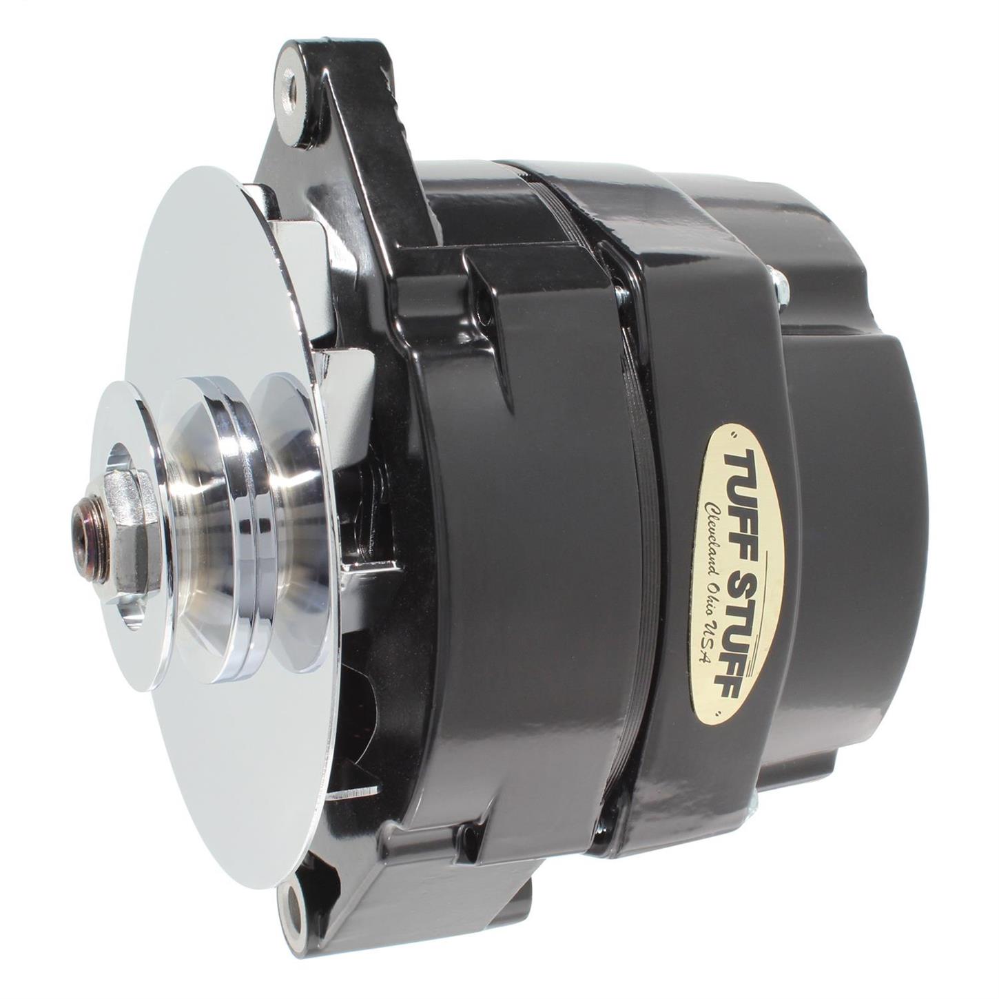 Tuff Stuff 7102NF GM Alternator, 80 Amp, Ext Reg, Black W/Chrome