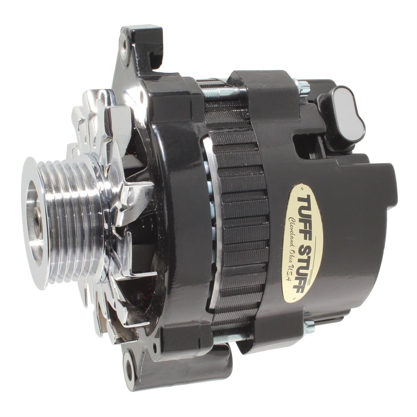 Tuff Stuff 7937B6G GM Alternator Mini 80 AMP 1-Wire 6 Groove Pulley Black