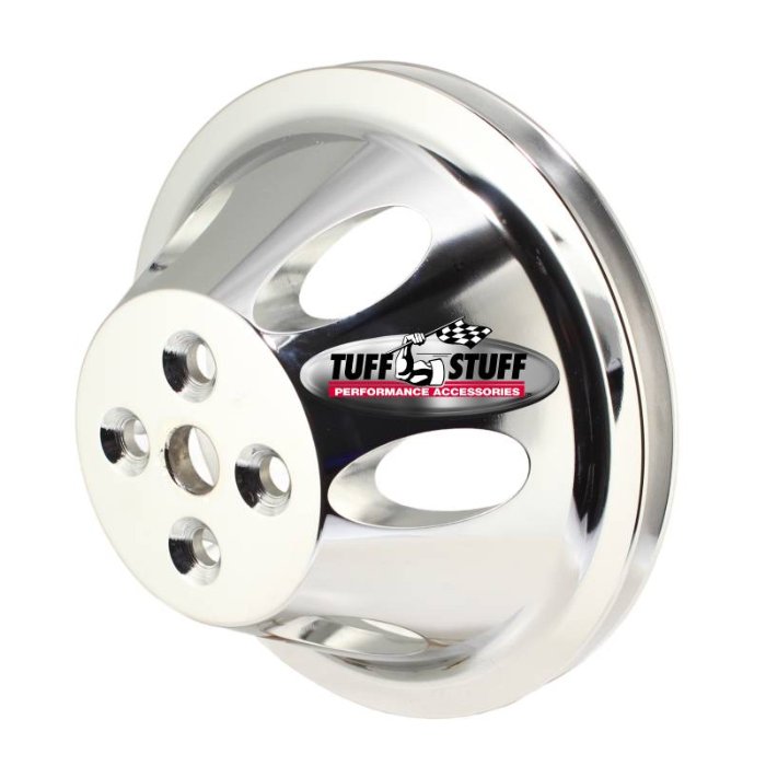 Tuff Stuff SBC Water Pump Pulley, Aluminum, 1 Groove, Short Pump