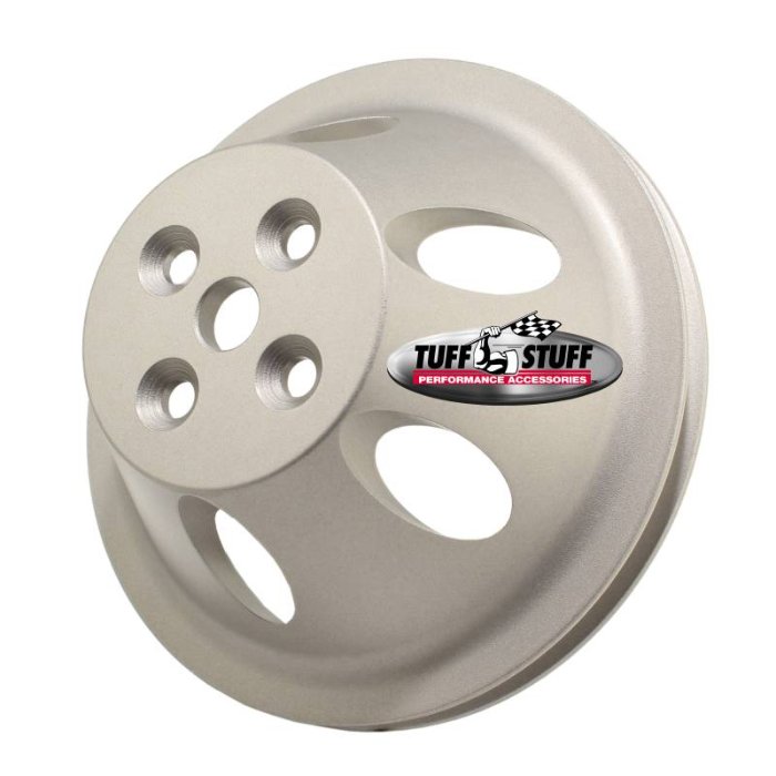 Tuff Stuff SBC Water Pump Pulley, Aluminum, 1 Groove, Short Pump