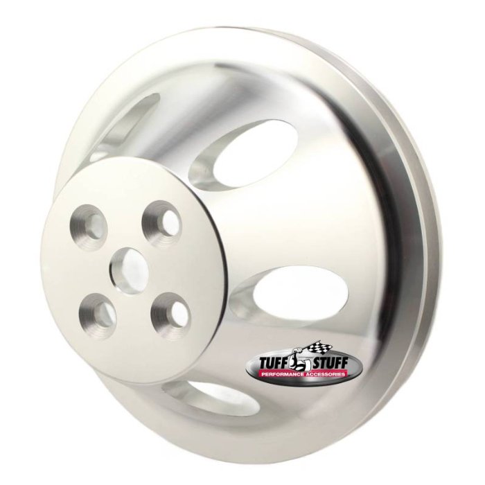 Tuff Stuff SBC Water Pump Pulley, Aluminum, 1 Groove, Short Pump