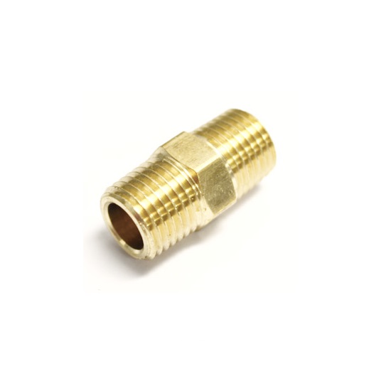 RideTech 31957001 Airline Fitting, Nipple 1/4 NPT X 1" Long W/Hex